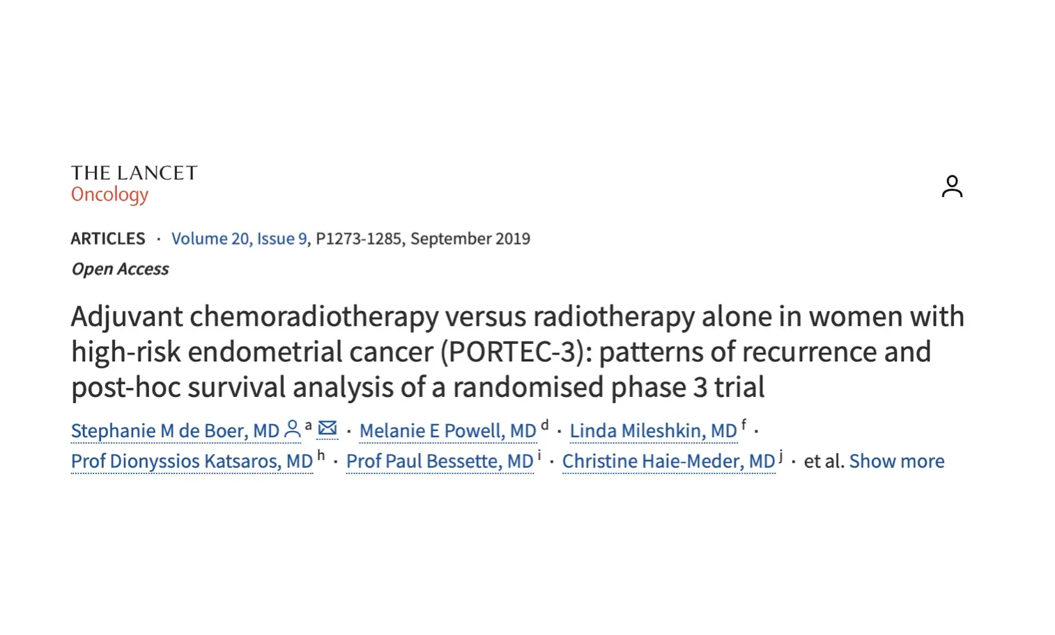 PORTEC-3 a 10 años: redefiniendo la adyuvancia en cáncer de endometrio de alto riesgo REDEFINIENDO LA ADYUVANCIA EN CÁNCER DE ENDOMETRIO DE ALTO RIESGO